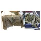 Group military jackets, belts, knap sacks, etc