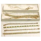 14K ladies necklace 4.1 grams & group of sterling