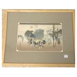 Vintage framed Japanese woodblock print