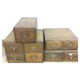 4 oak card files