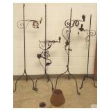 4 antique iron floor lamps