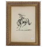 Framed signed Carl Schmidt Western original