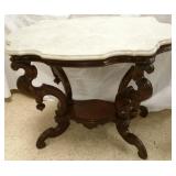Antique Victorian turtle top table