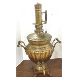 Antique brass Samovar with paw feet approx. 32"