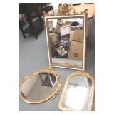 3 ornately framed mirrors