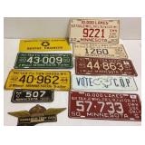 10 unusual, etc license plates including test car,
