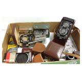 Vintage Rolleiflex camera with complete group of
