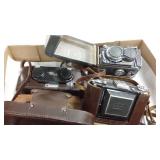 3 vintage cameras- Zeiss, Yashica, etc
