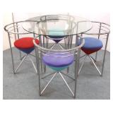 Italian? 4-piece chrome table & 4 chairs