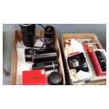 4 vintage camera lenses & group of developing