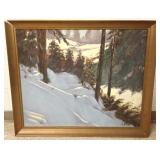 Framed signed Carl Schmidt oil on canvas-