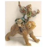 Oriental pottery toad roof tile