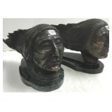 2 signed G. Fay 92 bronze 16" Native American