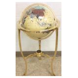15" gemstone globe on brass base