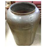 37" large hammered antique style copper floor vase