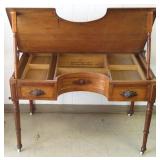 Half round lift top sewing stand