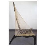 Unmarked Jorgen Hovelskov harp chair with rope