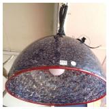 Signed Vistosi hanging art glass lamp