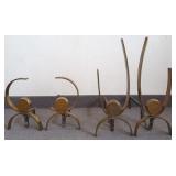 2 pair Donald Beskey (?) andirons