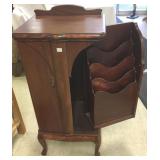 Antique mahogany music cabinet