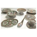 15 pieces antique Rose Medallion porcelain