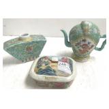 3 pieces antique, etc oriental porcelain