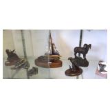 7 small bronze figures- some signed Shoop
