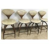 Set 4 signed Plycraft Norman Cherner bar/counter