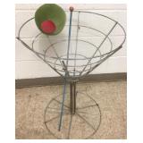 Chrome & plexiglass martini glass table with