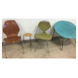 3 mid century chairs inlcuding Eames bikini chair