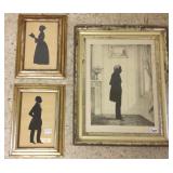 2 framed original silhouette by Augustin Edouart