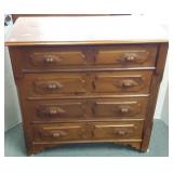 Carved Victorian walnut 4 drawer chest