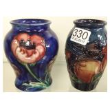 2 approx. 4" Moorcroft cabinet vases