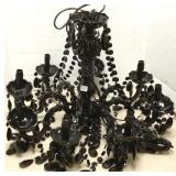 8 arm black prism chandelier