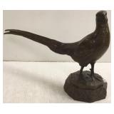 18" signed P.M. Jensen bronze pheasant on stone