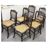 6 matching Victorian cane seat chairs