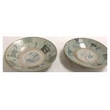 2 -10" oriental shallow bowls