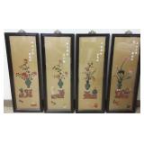 4 - 36" oriental framed panels