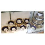 Set Aynsley cobalt & gold decorated china