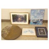 4 assorted framed original, etc artworks &