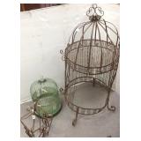 Group iron & wire bird cages, etc
