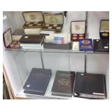 Large group assorted coins & medallions including
