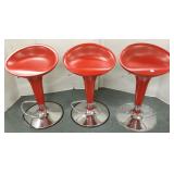 3 mod red stools