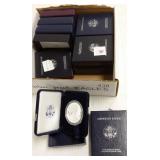 9 - U.S. proof silver eagle coins