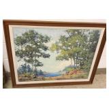 Large framed signed Carl W. Rawson oil on canvas-