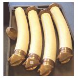 4 bronze & composition figural legs approx 30"