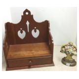 Antique iron doorstop & desk item with drawer