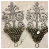 2- 24" wire wall planters