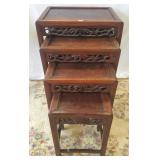 Set of Chinese hardwood nesting tables (as seen)
