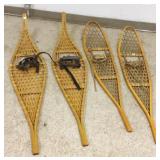 2 pair of wooden snowshoes